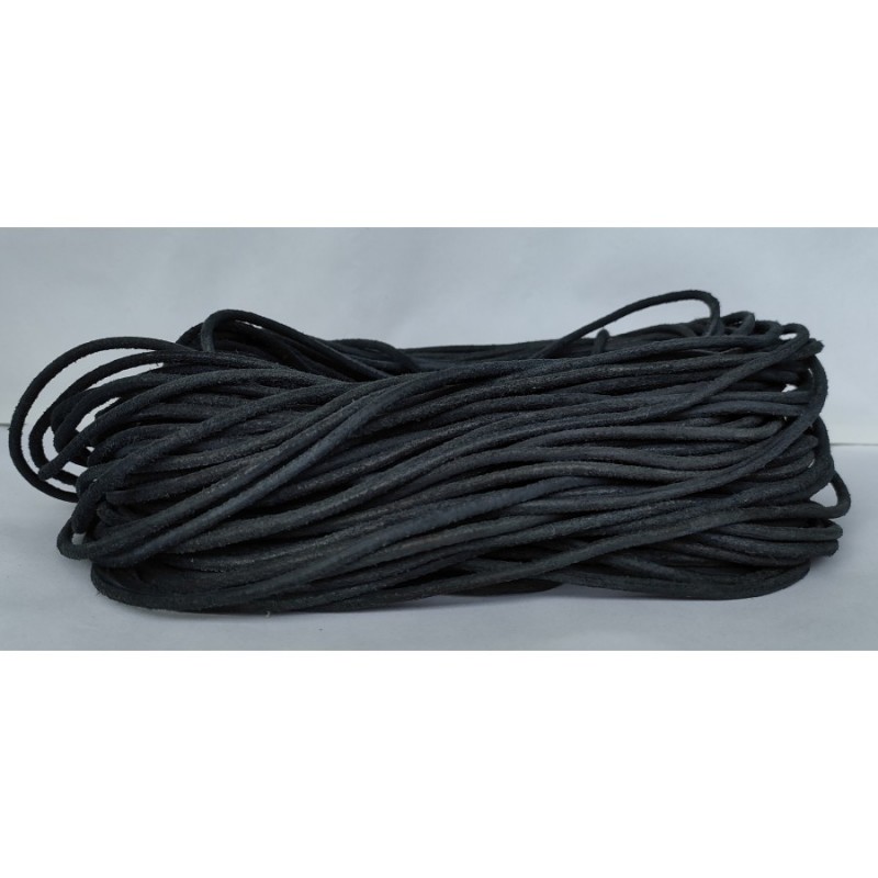 WHOLESALE 3mm 25mtrs Dark Graphite Matte Genuine Leather Cord Round Not Polished
