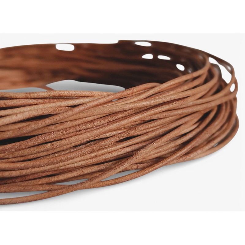 WHOLESALE 1,5mm 25metres Tan Genuine Leather Cord Round