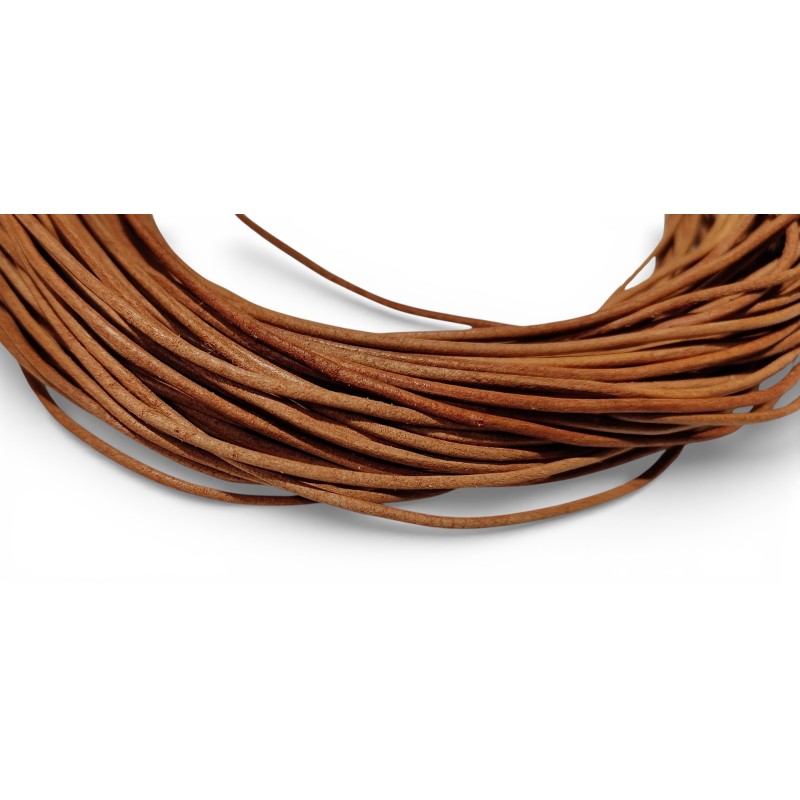2mm Tan Genuine Leather Cord Round