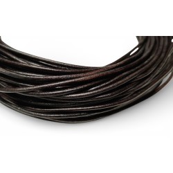 WHOLESALE 2,5mm 25metres Dark Brown Vintage Genuine Leather Cord Round