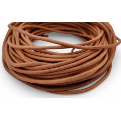 WHOLESALE 5mm 25metres Tan Genuine Leather Cord Round