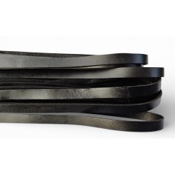10x2mm Black Genuine Leather Cord Flat
