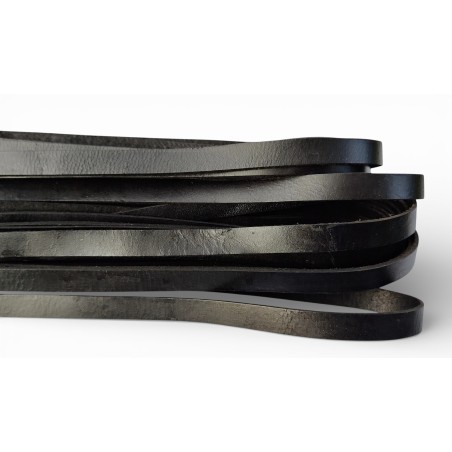 Genuine Leather Cord Flat 10x2mm Black