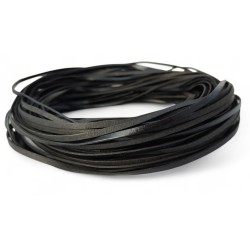 3x1,2mm Black Genuine Leather Cord Flat