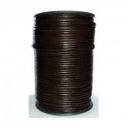 3mm 50mtrs Dark Chocolate Brown Genuine Leather Cord Round