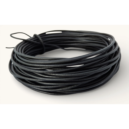 Genuine Leather Cord round 3mm Matte Black