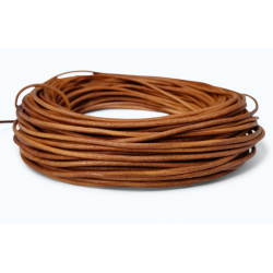 Genuine Leather Cord round 3mm Antique Vintage Light