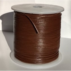 1mm 50mtrs Light Brown Genuine Leather Cord Round