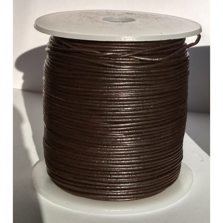 Genuine Leather Cord Round 1mm Dark Brown