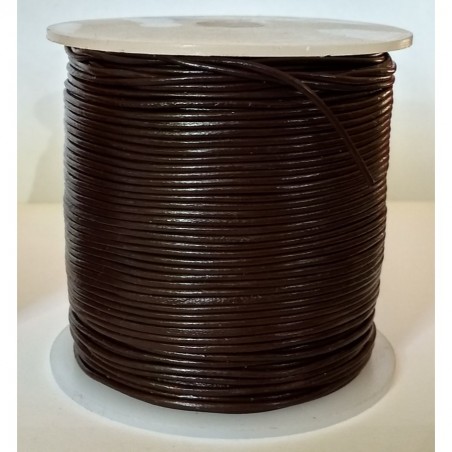 Genuine Leather Cord Round 1mm Chocolate Brown