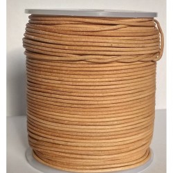 1,5mm 50mtrs Natural Genuine Leather Cord Round
