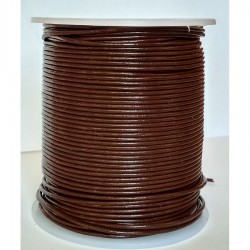 1,5mm 50mtrs Dark Brown Genuine Leather Cord Round