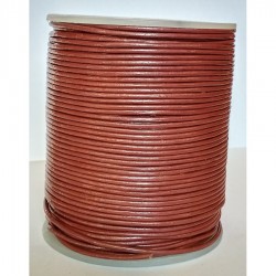 1,5mm 50mtrs Ginger Metallic Genuine Leather Cord Round