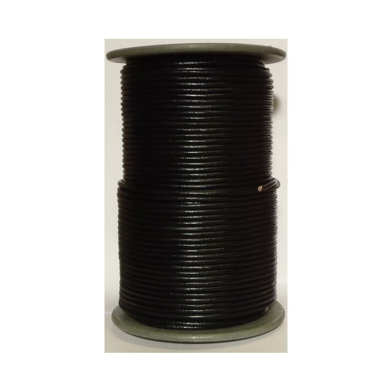 WHOLESALE 2,5mm 25mtrs Black Genuine Leather Cord Round
