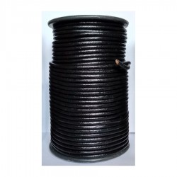 WHOLESALE 4mm 25mtrs Black Genuine Leather Cord Round