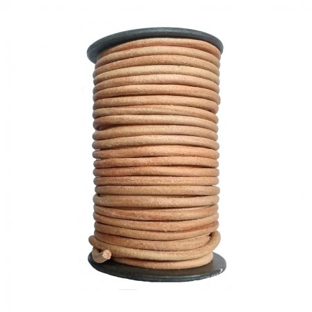 Genuine Leather Cord Round 5mm Natural