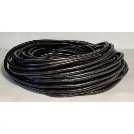 Genuine Leather Cord Round 6mm Black