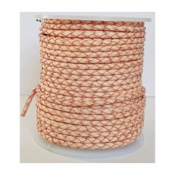 WHOLESALE 3mm 25mtrs Natural Braided Genuine Leather Cord Round