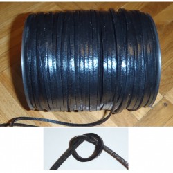 WHOLESALE 3x1,2mm 25mtrs Black Genuine Leather Cord Flat