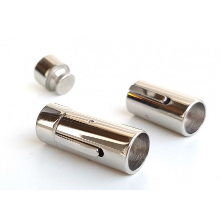 Cord clasp 8mm. Surgical stainless steel. For leather cords.