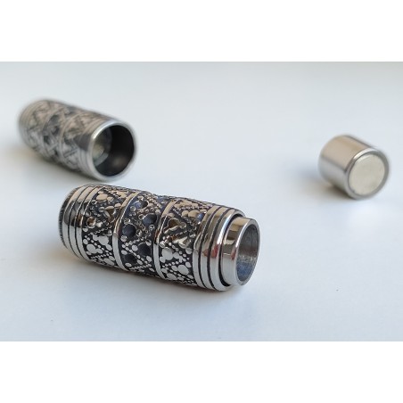 Magnetic clasp 8mm. Stainless steel. For leather cords.