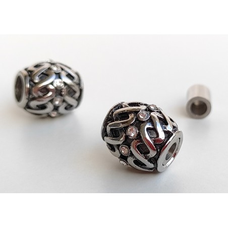 Magnetic clasp 3mm. Stainless steel. Crystals. Rhinestone. For leather cords.