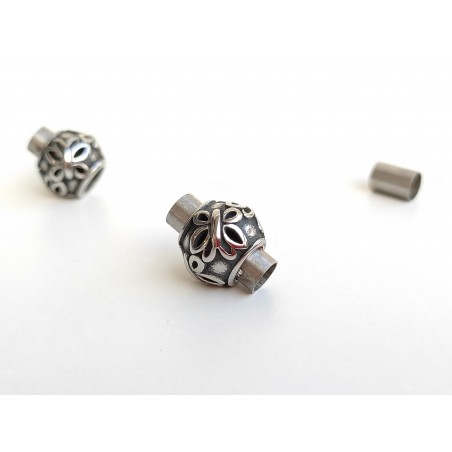 Magnetic clasp 5mm. Stainless steel. Butterfly. For leather cords.