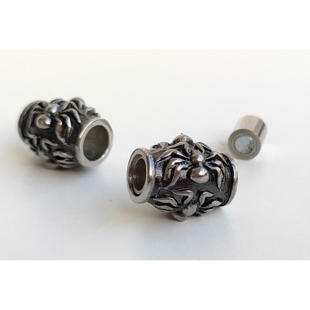 Magnetic clasp 4mm. Stainless steel. Scorpion. For leather cords.