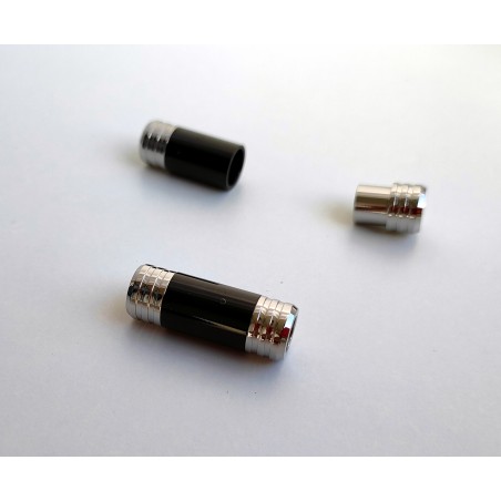 Magnetic clasp 6mm. Stainless steel. For leather cords. Column