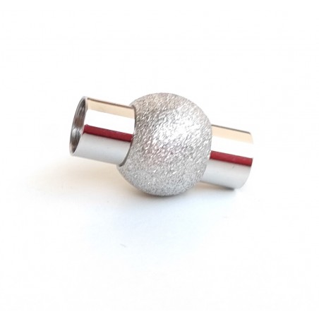 Magnetic clasp 6mm. Stainless steel. For leather cords.