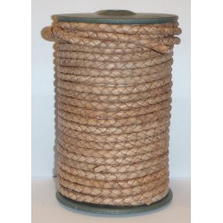 5mm 25mtrs Natural Braided Genuine Leather Cord Round