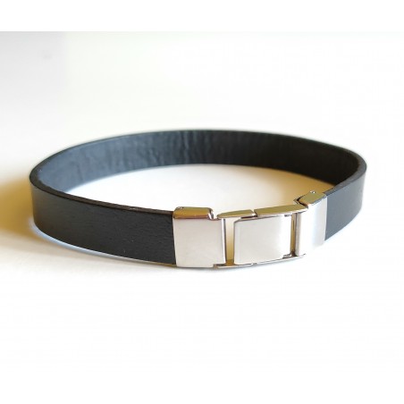 Cord clasp 2x10mm. Stainless steel. For leather cords.