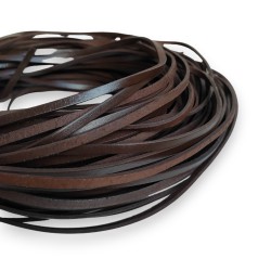 WHOLESALE 4x2mm 25mtrs Dark Brown Genuine Leather Cord Flat