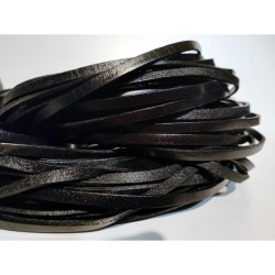 WHOLESALE 4x2mm 25mtrs Black Genuine Leather Cord Flat