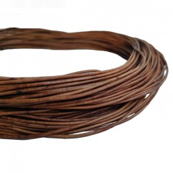 WHOLESALE 1,5mm 25mtrs Vintage Light Genuine Leather Cord Round