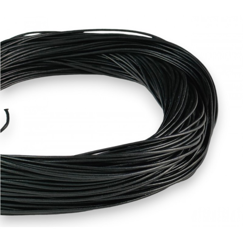 WHOLESALE 2mm 25mtrs Black Genuine Leather Cord Round