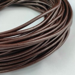 WHOLESALE 4mm 25mtrs Dark Brown Genuine Leather Cord Round