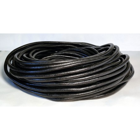 Genuine Leather Cord Round 5mm Black