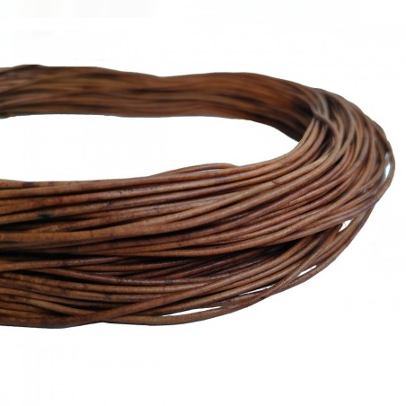 Genuine Leather Cord Round 1,5mm Vintage Light