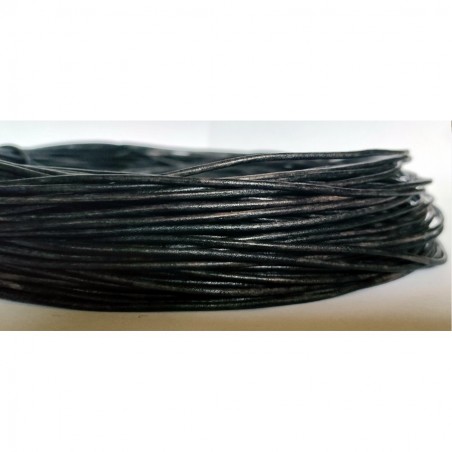 Genuine Leather Cord Round 2mm Vintage Black