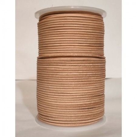 Genuine Leather Cord Round 2mm Natural