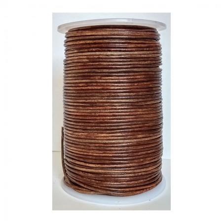 Genuine Leather Cord Round 2mm Vintage Light Antique