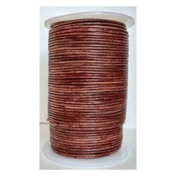 2mm Red Vintage Antique Genuine Leather Cord Round