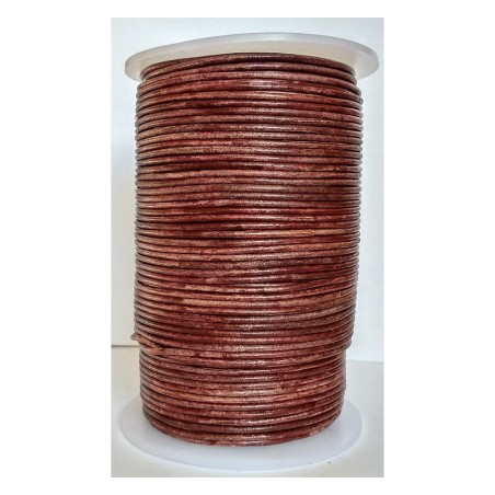 Genuine Leather Cord Round 2mm Red Vintage Antique