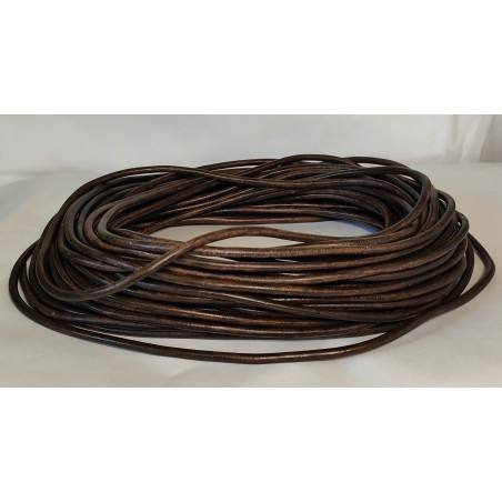 4mm Dark Vintage Genuine Leather Cord Round