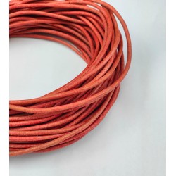 4mm Red Vintage Antique Genuine Leather Cord Round