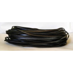 Flat Leather Cord 3x2mm Black