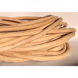 8mm Natural Genuine Leather Cord Round
