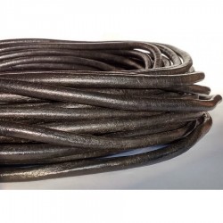 8mm Black Genuine Leather Cord Round