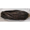 6mm Dark Vintage Braided Genuine Leather Cord Round